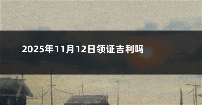 2025年11月12日领证吉利吗