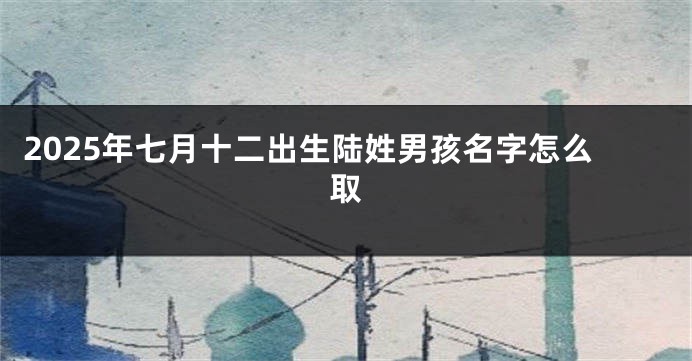 2025年七月十二出生陆姓男孩名字怎么取