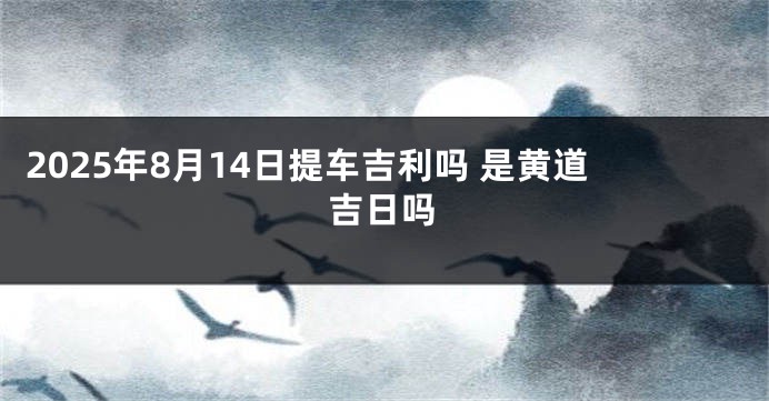 2025年8月14日提车吉利吗 是黄道吉日吗