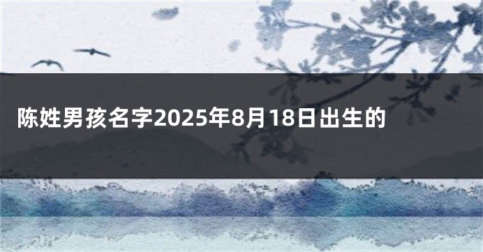陈姓男孩名字2025年8月18日出生的