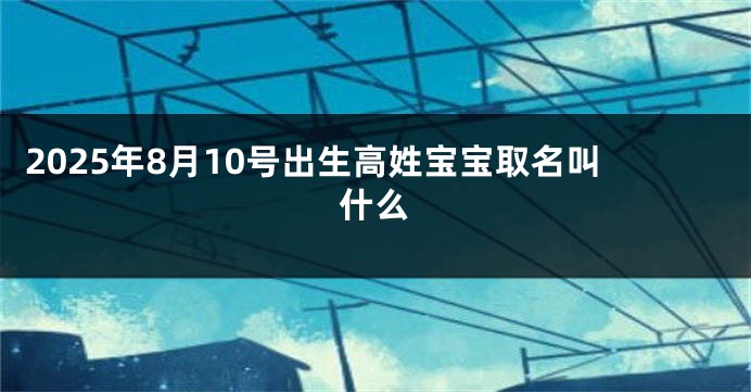2025年8月10号出生高姓宝宝取名叫什么