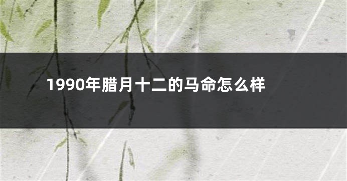 1990年腊月十二的马命怎么样