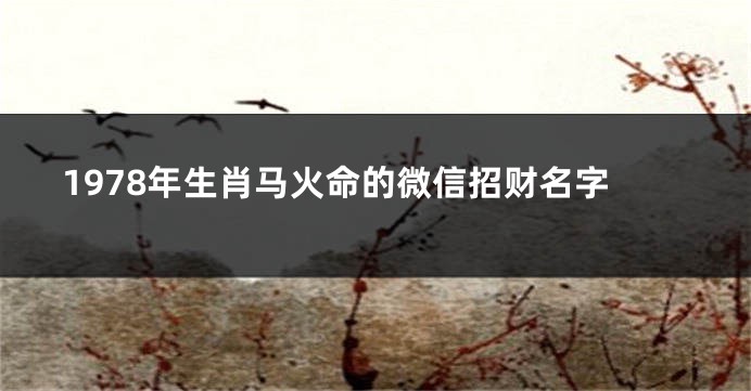 1978年生肖马火命的微信招财名字