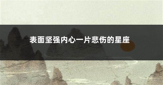 表面坚强内心一片悲伤的星座