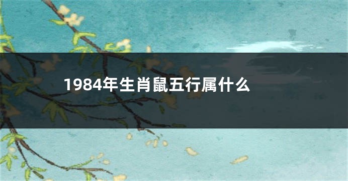 1984年生肖鼠五行属什么
