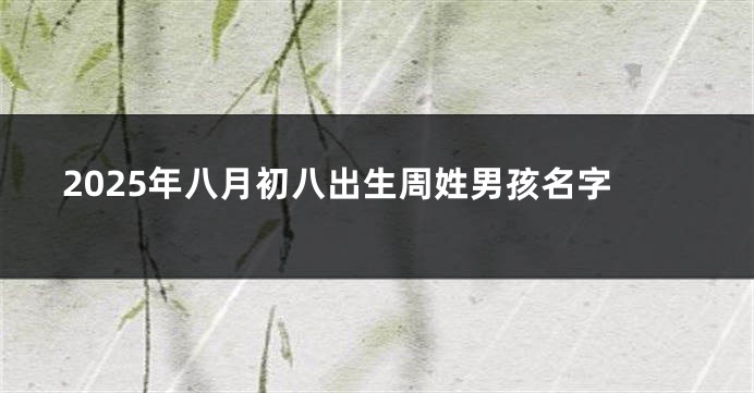 2025年八月初八出生周姓男孩名字