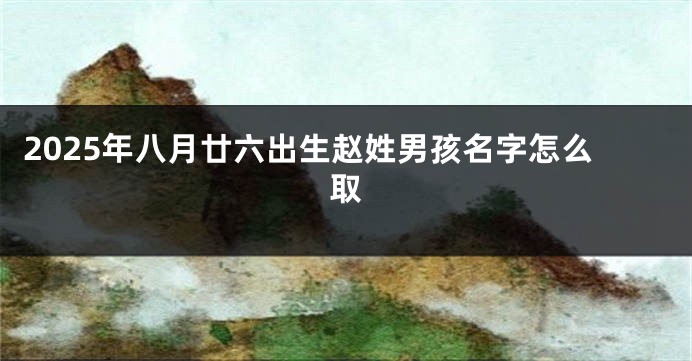 2025年八月廿六出生赵姓男孩名字怎么取