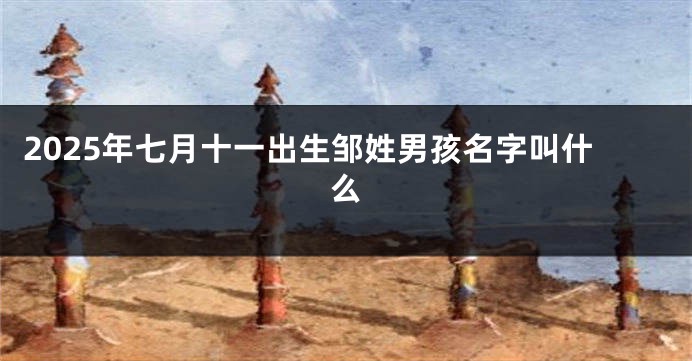 2025年七月十一出生邹姓男孩名字叫什么