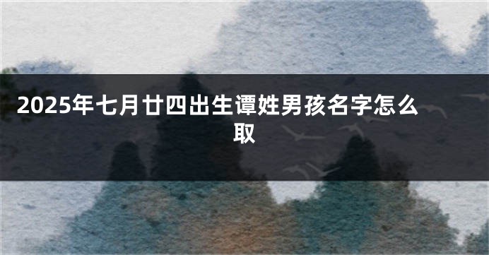 2025年七月廿四出生谭姓男孩名字怎么取