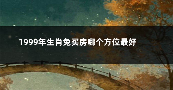 1999年生肖兔买房哪个方位最好