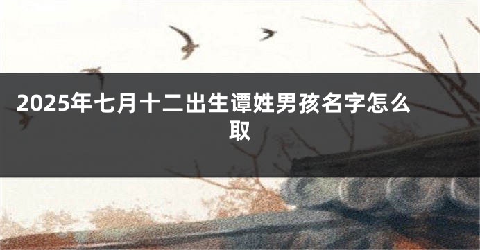 2025年七月十二出生谭姓男孩名字怎么取