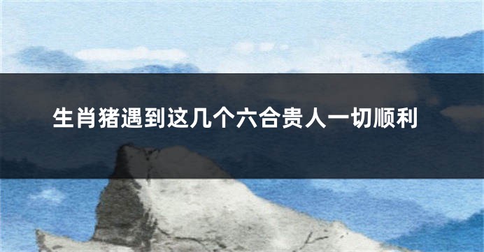 生肖猪遇到这几个六合贵人一切顺利