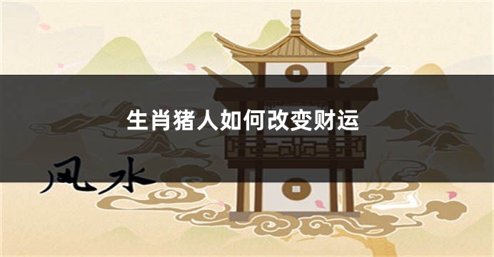 生肖猪人如何改变财运