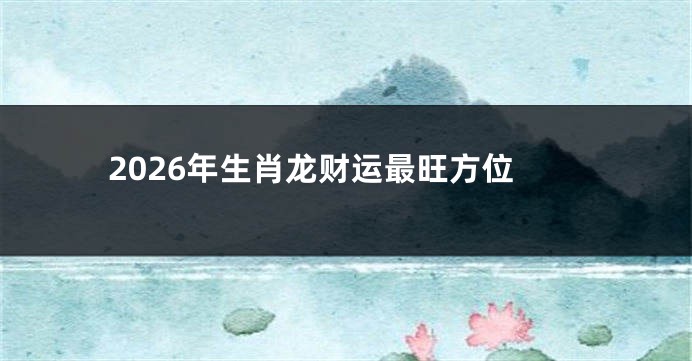 2026年生肖龙财运最旺方位