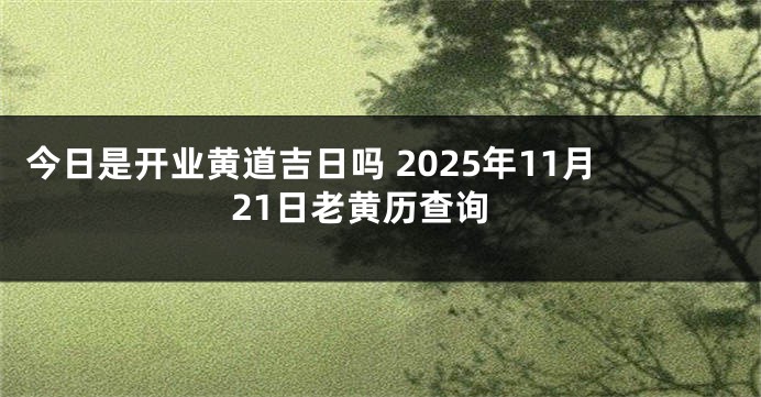 今日是开业黄道吉日吗 2025年11月21日老黄历查询
