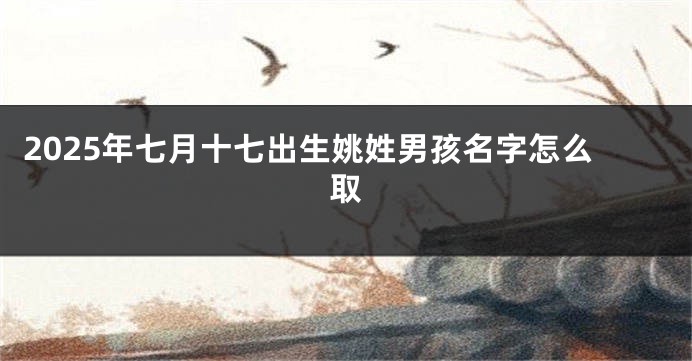 2025年七月十七出生姚姓男孩名字怎么取