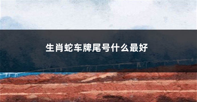 生肖蛇车牌尾号什么最好