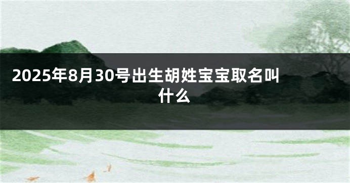 2025年8月30号出生胡姓宝宝取名叫什么