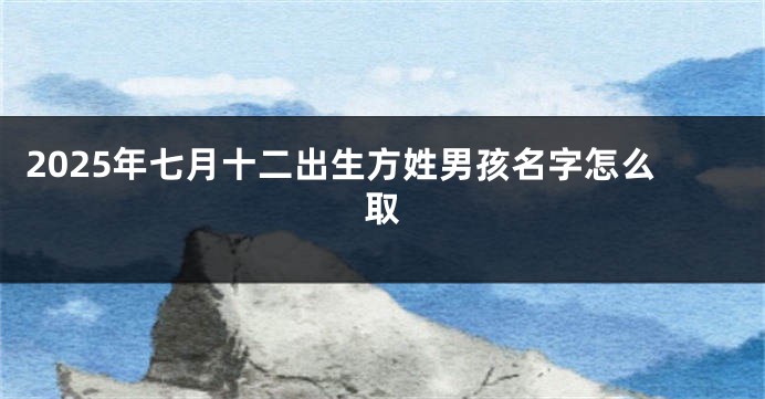 2025年七月十二出生方姓男孩名字怎么取