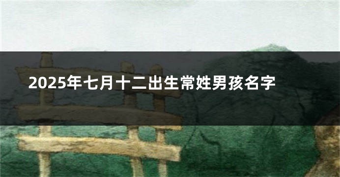 2025年七月十二出生常姓男孩名字