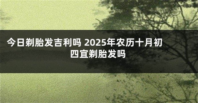 今日剃胎发吉利吗 2025年农历十月初四宜剃胎发吗