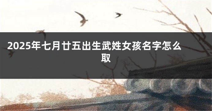 2025年七月廿五出生武姓女孩名字怎么取