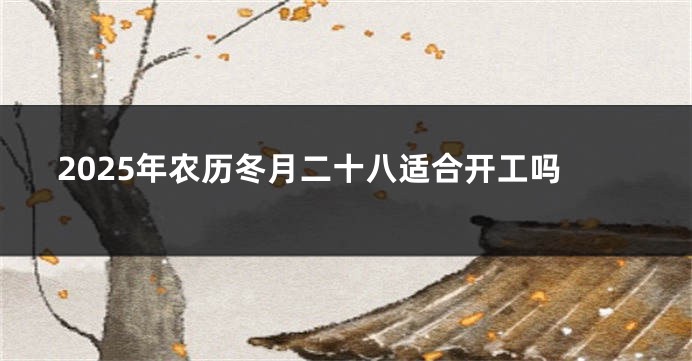 2025年农历冬月二十八适合开工吗