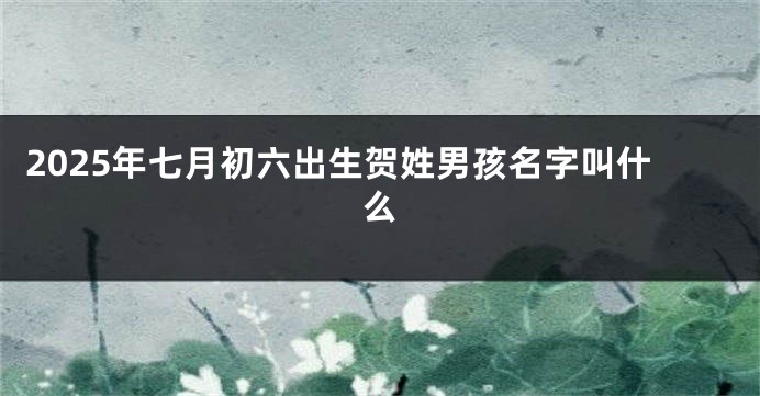 2025年七月初六出生贺姓男孩名字叫什么