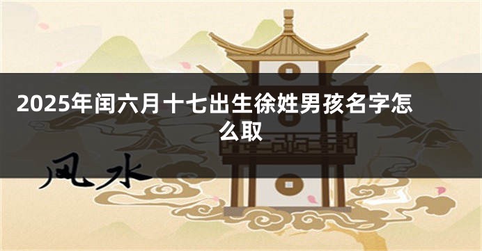 2025年闰六月十七出生徐姓男孩名字怎么取