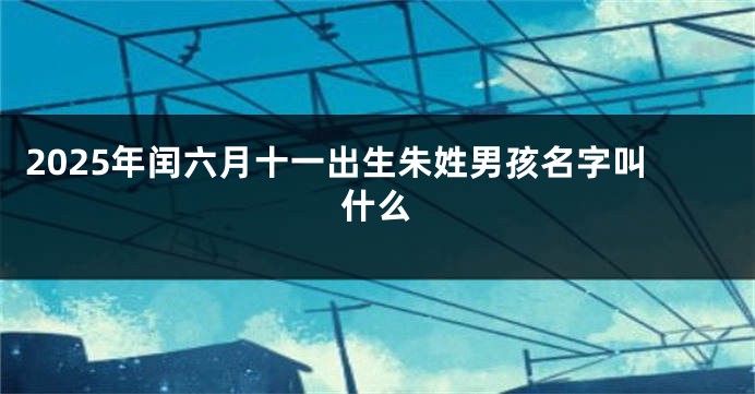 2025年闰六月十一出生朱姓男孩名字叫什么