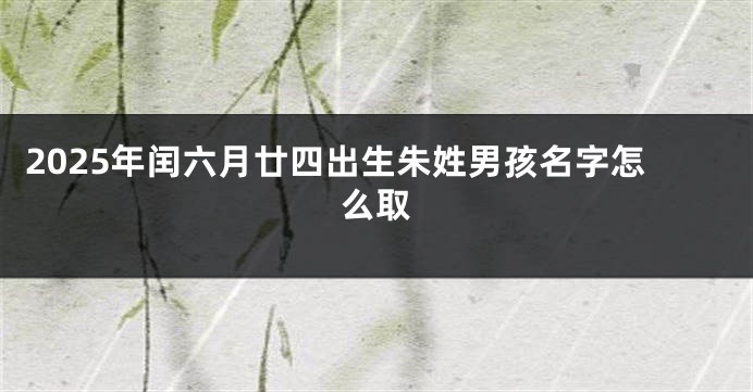 2025年闰六月廿四出生朱姓男孩名字怎么取