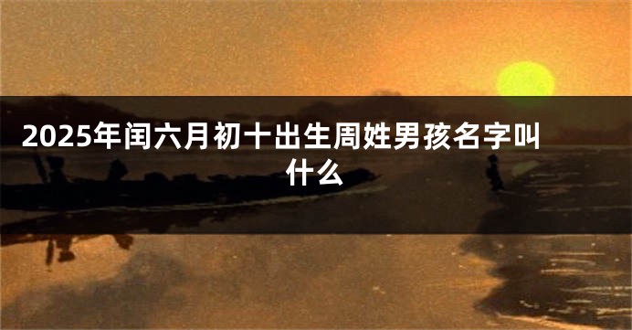 2025年闰六月初十出生周姓男孩名字叫什么