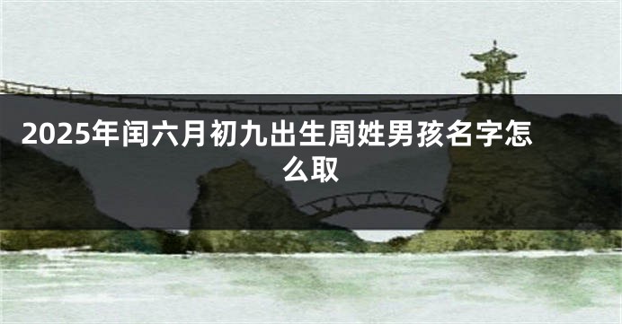 2025年闰六月初九出生周姓男孩名字怎么取