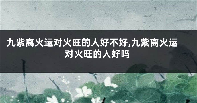 九紫离火运对火旺的人好不好,九紫离火运对火旺的人好吗