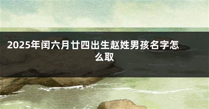 2025年闰六月廿四出生赵姓男孩名字怎么取