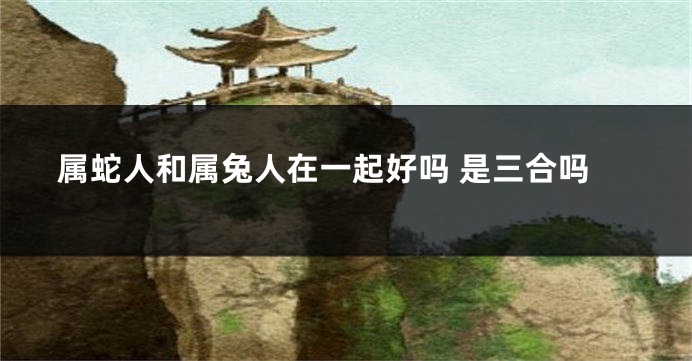属蛇人和属兔人在一起好吗 是三合吗