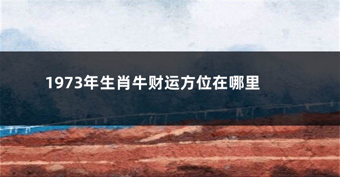 1973年生肖牛财运方位在哪里