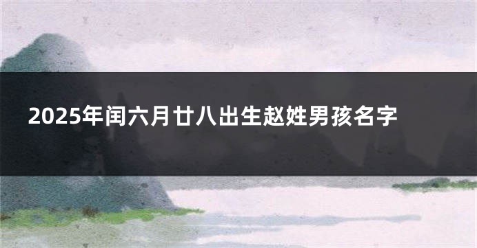 2025年闰六月廿八出生赵姓男孩名字
