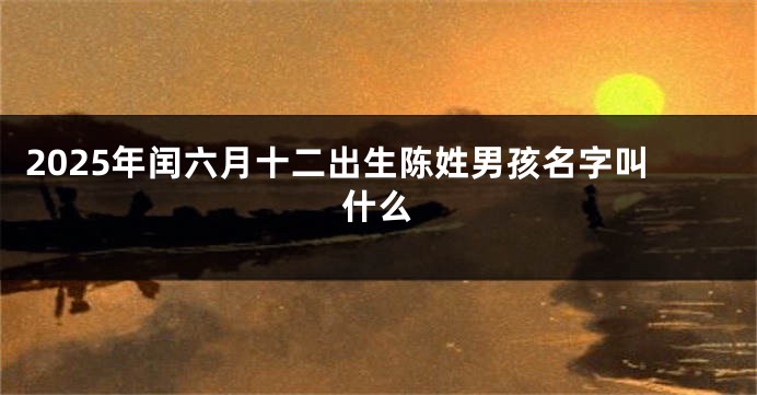 2025年闰六月十二出生陈姓男孩名字叫什么