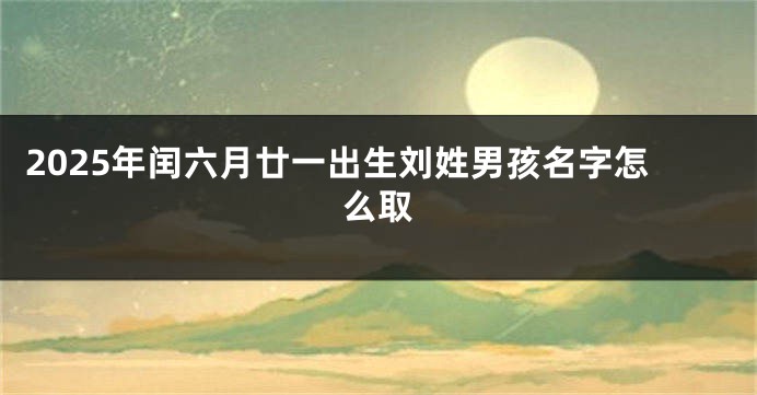 2025年闰六月廿一出生刘姓男孩名字怎么取