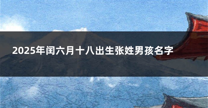 2025年闰六月十八出生张姓男孩名字