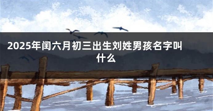 2025年闰六月初三出生刘姓男孩名字叫什么