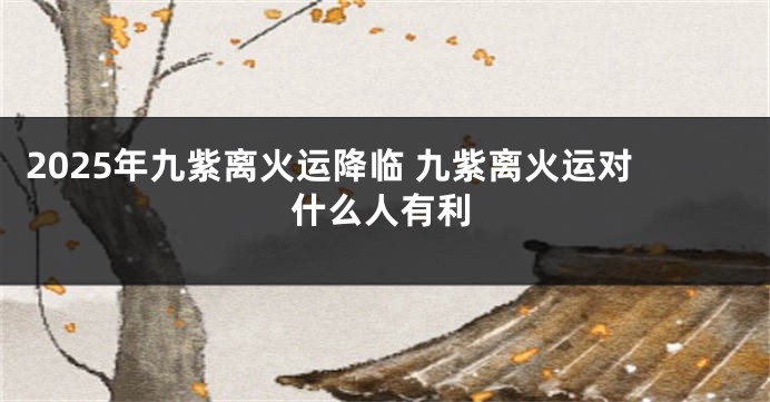 2025年九紫离火运降临 九紫离火运对什么人有利