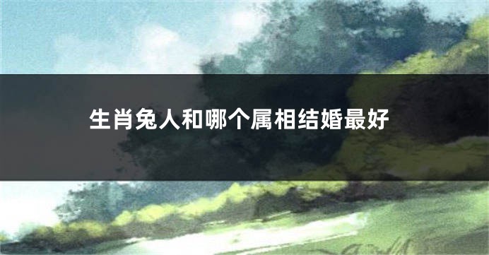 生肖兔人和哪个属相结婚最好