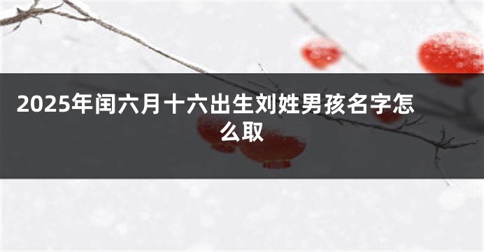2025年闰六月十六出生刘姓男孩名字怎么取