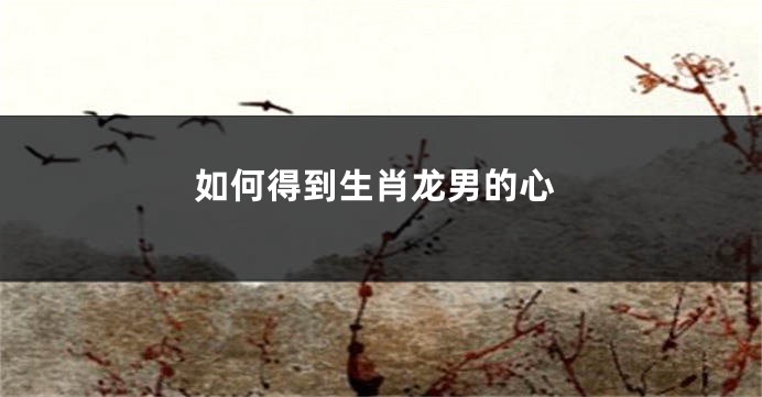 如何得到生肖龙男的心