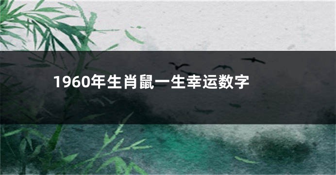 1960年生肖鼠一生幸运数字