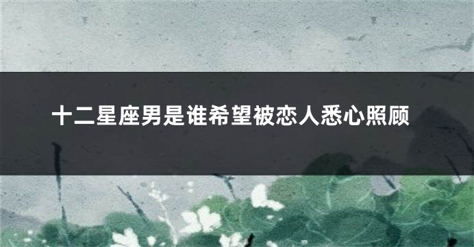 十二星座男是谁希望被恋人悉心照顾