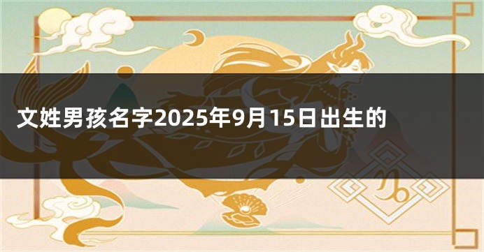文姓男孩名字2025年9月15日出生的