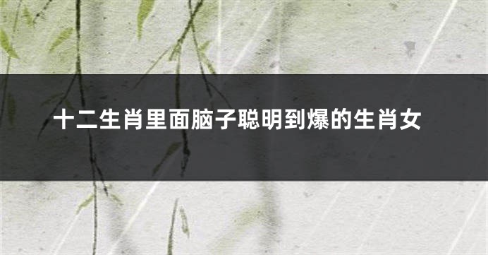 十二生肖里面脑子聪明到爆的生肖女